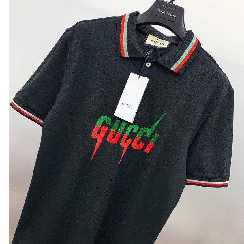 Áo Polo Nam Ngắn Tay Có Cổ GUCCI Chất Vải Cá Sấu 100%Cotton Hót Nhất 2022.