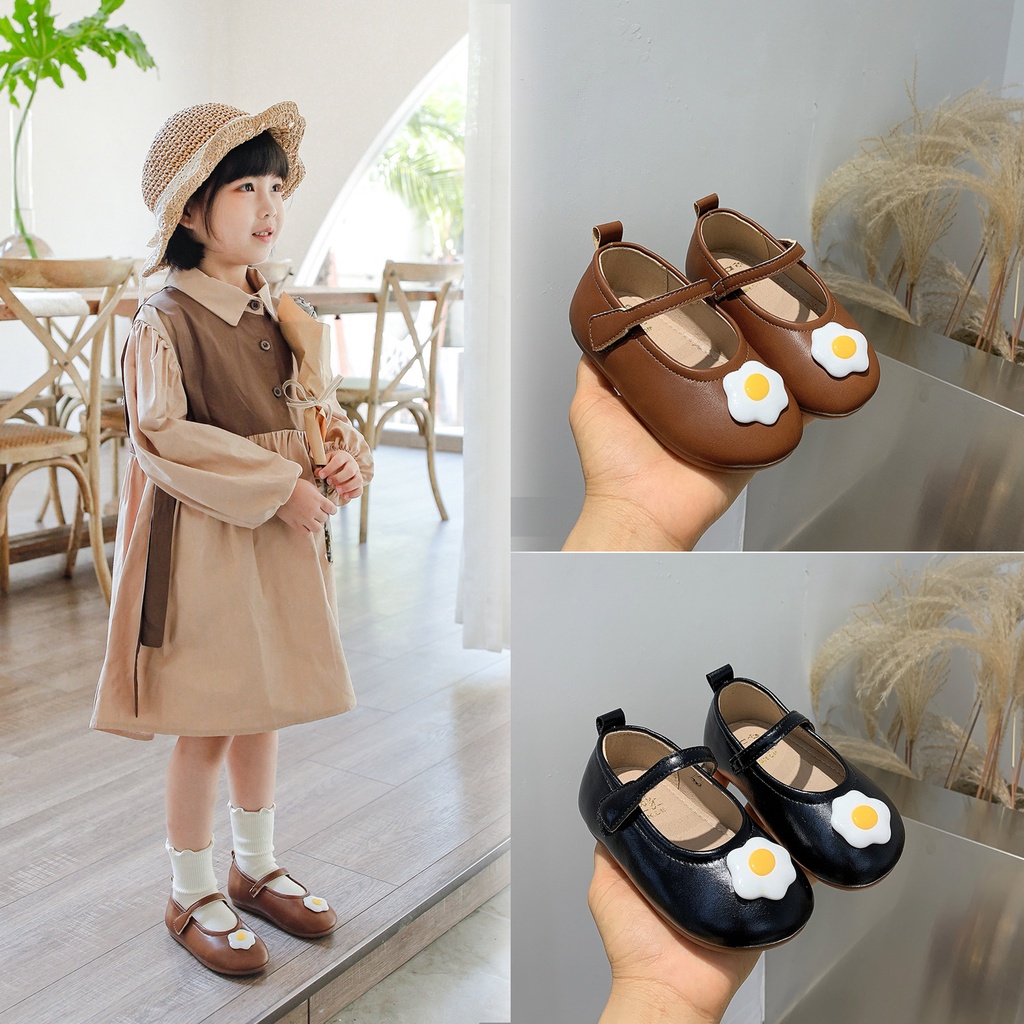 Giày búp bê bé gái phong cách hàn quốc korea vintage da mềm