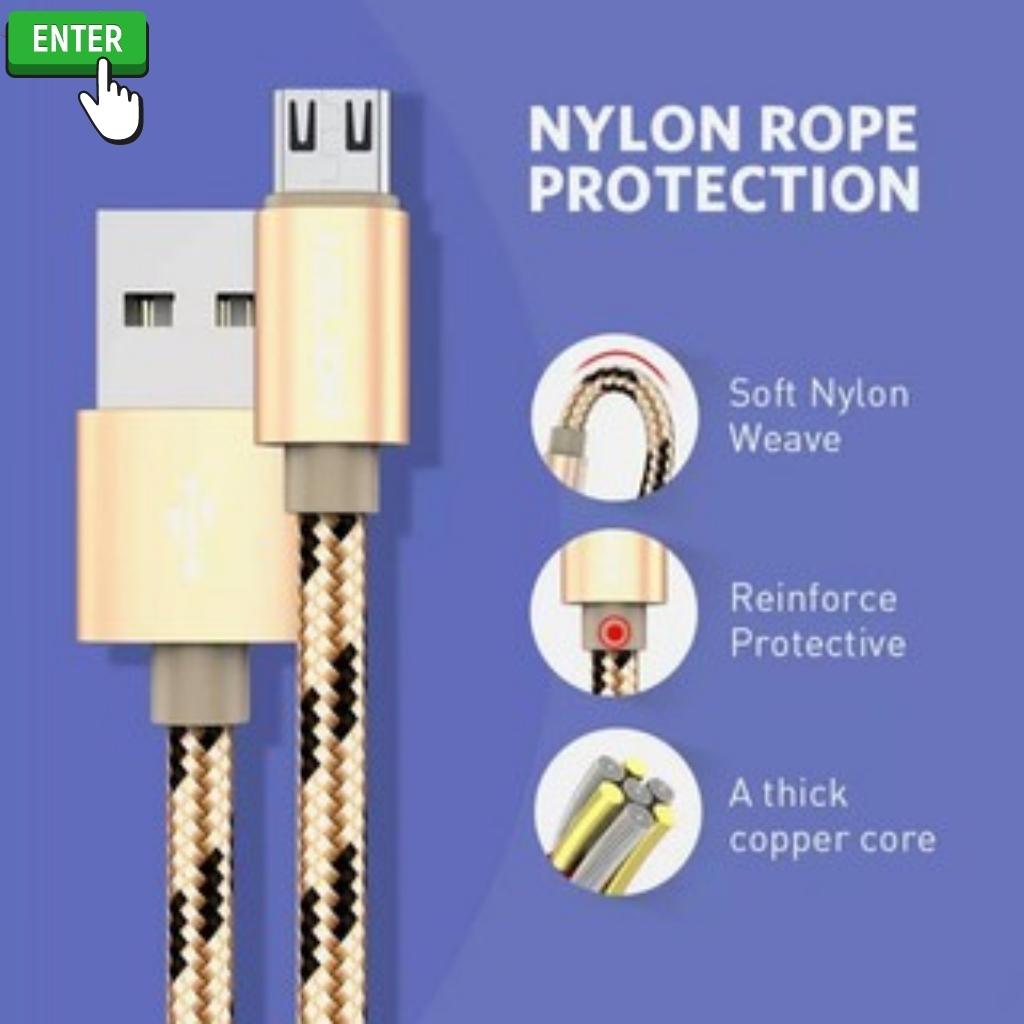 Dây sạc micro USB cáp sạc nhanh samsung, oppo, xiaomi...,cổng Micro USB thiết kế dây bện dù cho điện thoại androi