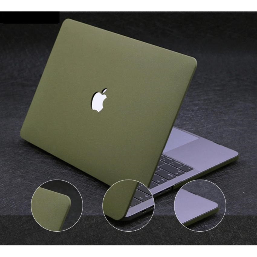 Case ,Ốp Macbook Màu Xanh Rêu Đủ Dòng (Tặng Kèm Nút Chống Bụi + Bộ kẹp chống gãy sạc)