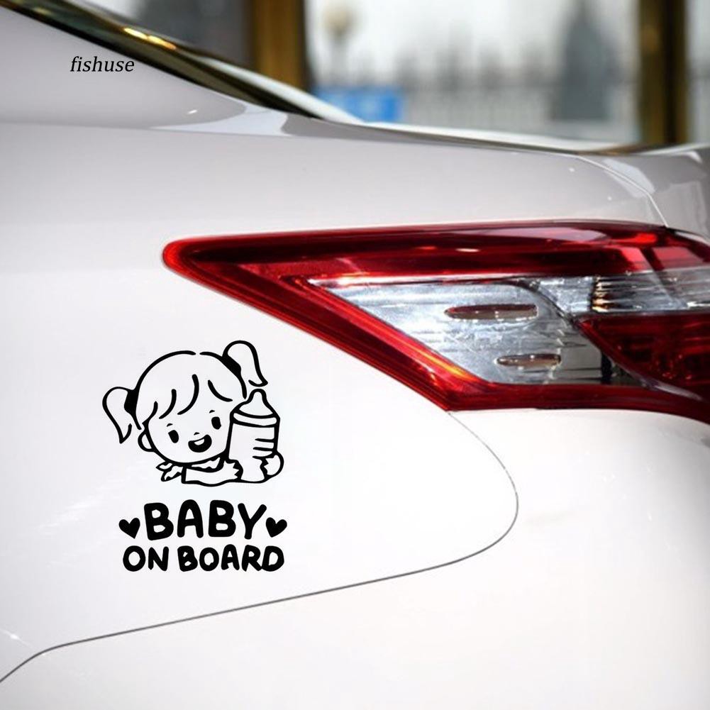 Decal dán trang trí in chữ " Baby on Board " cho xe hơi