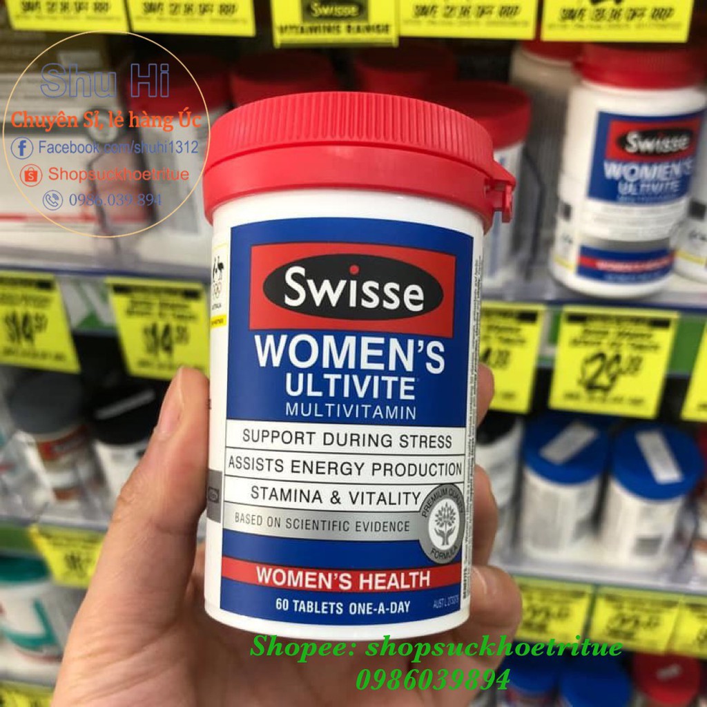 Vitamin tổng hợp cho nữ Swisse Women’s Ultivite Multivitamin Úc, 60 viên - Swisse Women