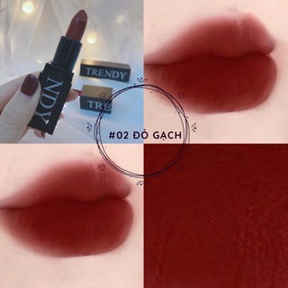 SON SÁP LÌ TRENDY MÀU 02- ĐỎ GẠCH ĐẸP NHỨC NHỐI