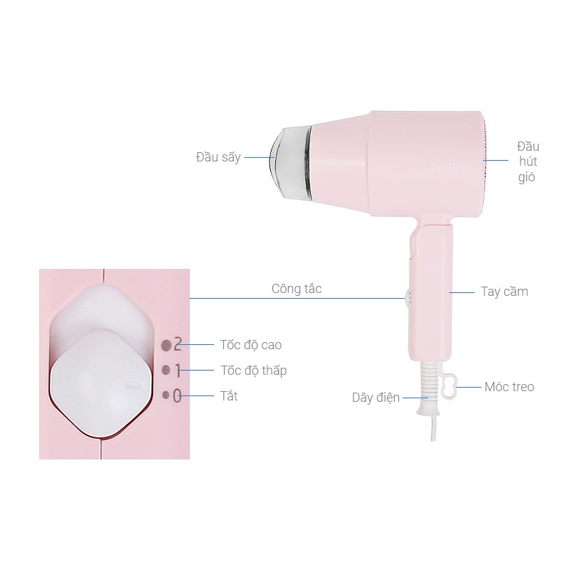 Máy sấy tóc Delites PH1920 1200W - Chính Hãng