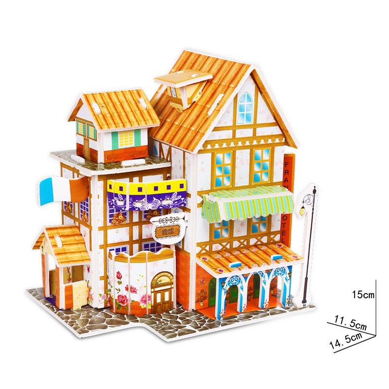 Xếp hình lắp ghép 3D bằng giấy xốp cho bé
