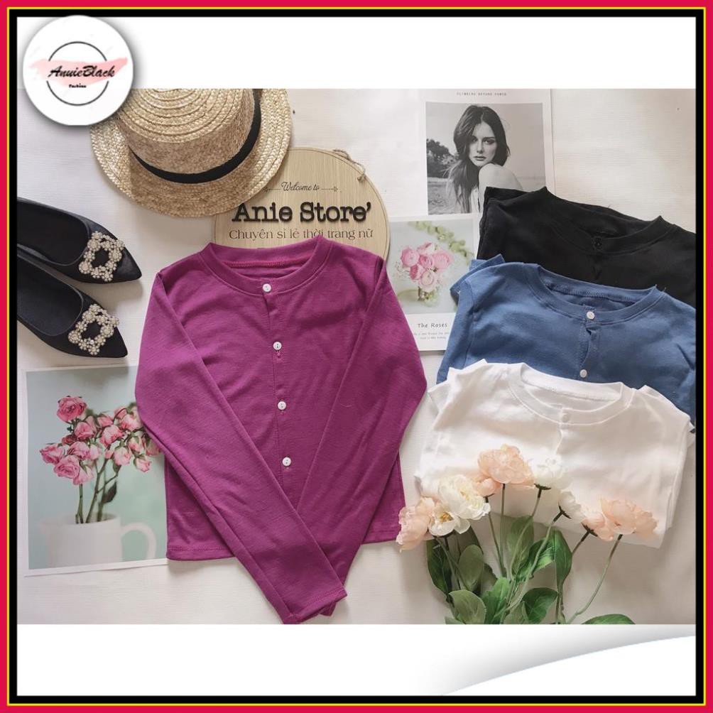 [Mã  ANUI20 hoàn 20k xu đơn 0đ] Áo Cardigan Dáng Lửng Dài Tay 🦋 Áo Croptop Thun Xước Cúc Ngực 4 Màu 🦋 AB | BigBuy360 - bigbuy360.vn