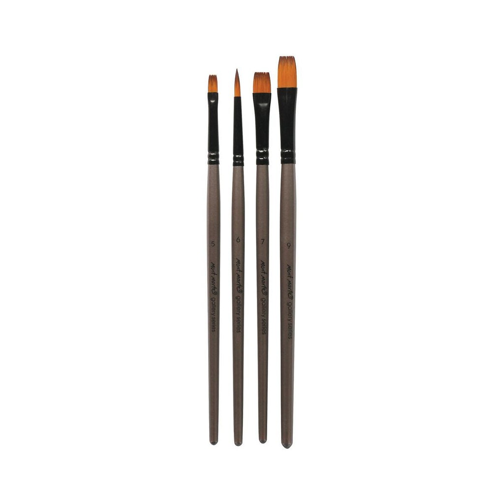 Bộ 4 Cọ Acrylic Mont Marte - Gallery Series Brush Set Acrylic 4pce - BMHS0011