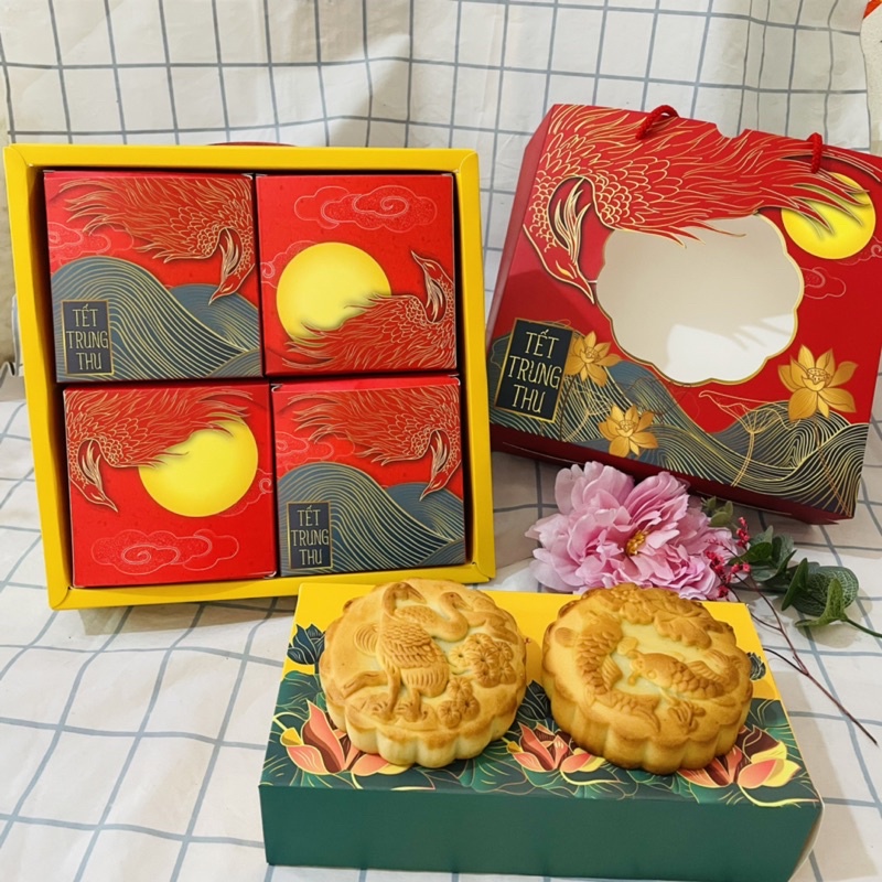 Bánh Trung Thu Hộp 4 Quà Biếu Tặng