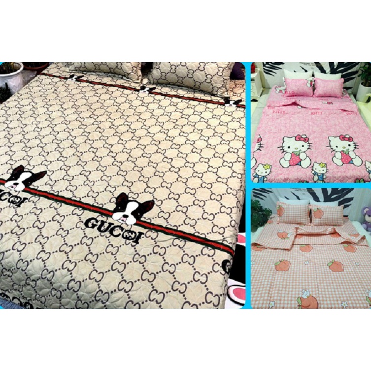 Bộ Ga Gối Cotton Poly, Drap Giường, Ga Giường, Set Ga Gối 3 Món, Ga Kèm 2 Vỏ Gối Nằm cotton mềm mại