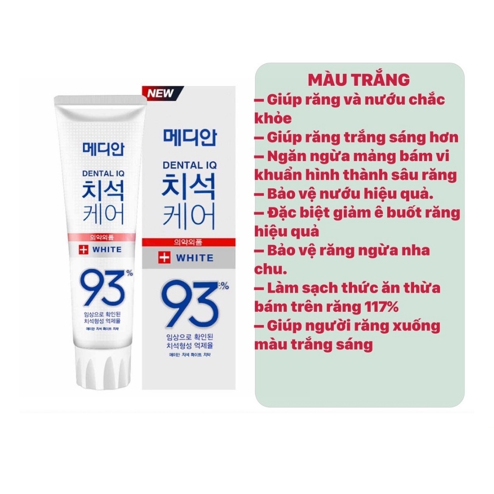 Kem đánh răng làm trắng răng, giảm ê buốt Median Dental IQ 93% bán chạy số 1 Hàn Quốc 120g NPP Shoptido