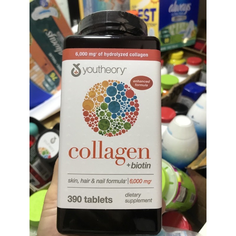 [2023]Viên Uống Youtheory Collagen Advanced 390 Viên collagen Type 1,2&3 - Mẫu mới
