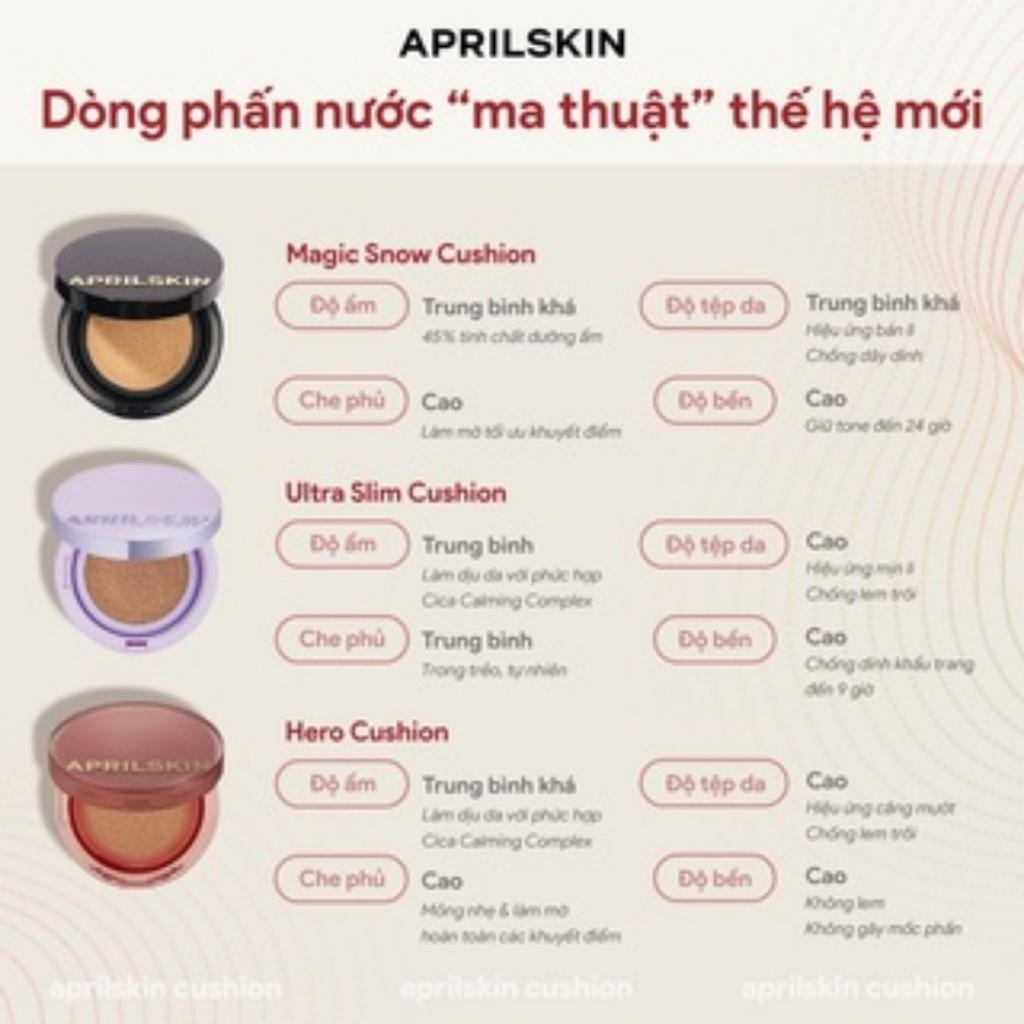 Phấn Nước Aprilskin Cushion [ TẶNG KÈM LÕI ] SPF50+ PA++++ 15g