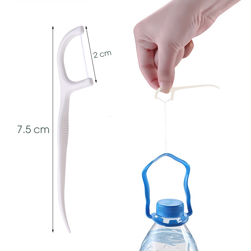 [20 cái] Tăm chỉ nha khoa tiệt trùng vệ sinh răng miệng gói 20 cái - Dụng cụ vệ sinh răng miệng an toàn (TC20)