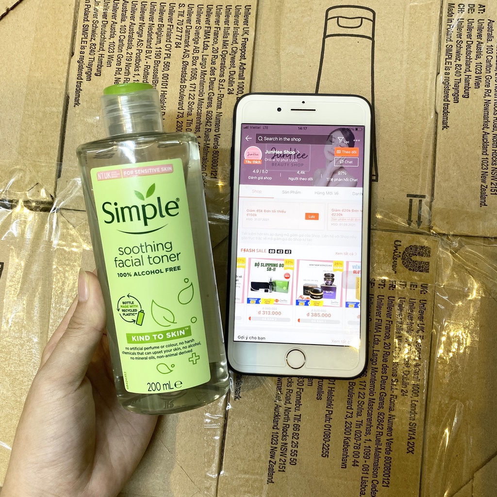 [COMBO] Sữa rửa mặt, Tẩy trang, Nước hoa hồng Simple sạch sâu, dịu nhẹ cho da nhạy cảm | BigBuy360 - bigbuy360.vn