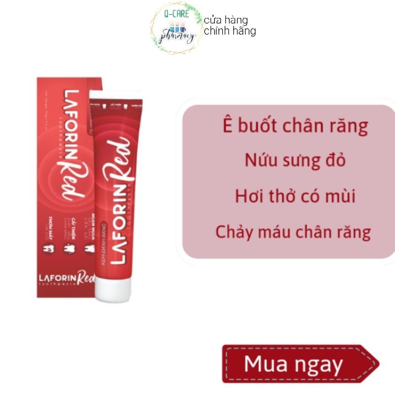 Kem đánh răng dược phẩm Laforin Red giảm ê buốt - chảy máu chân răng 100g
