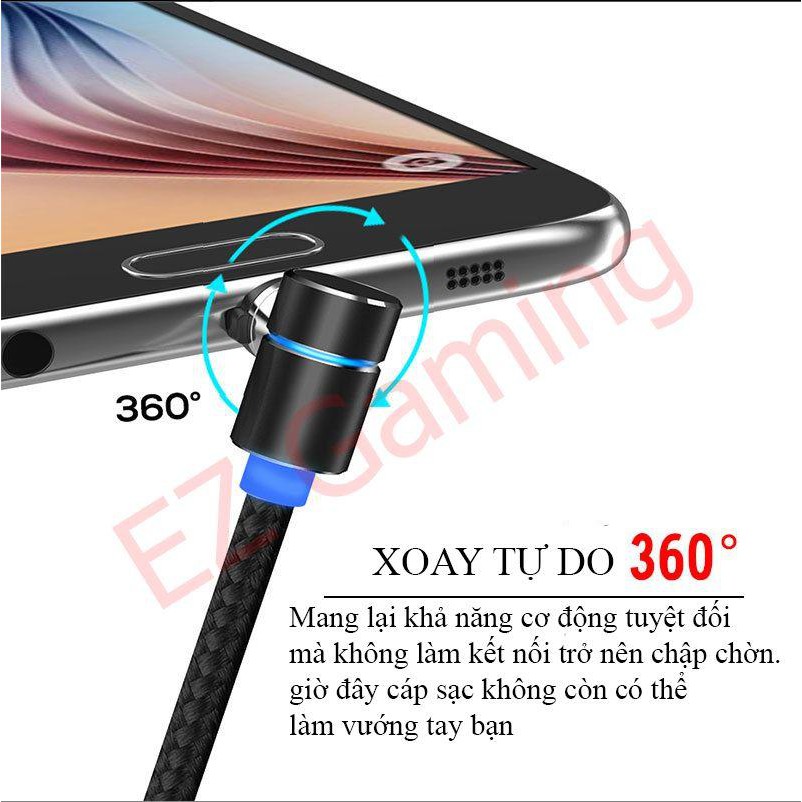 CÁP SẠC NAM CHÂM TOPK ĐẦU XOAY 360