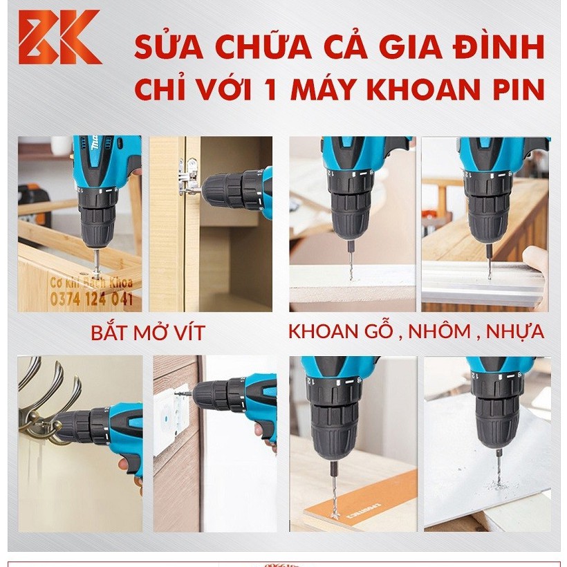 Máy khoan bắt vít MKT pin 12V - Tặng bộ phụ kiện 24 chi tiết – Máy bắt vít 12V