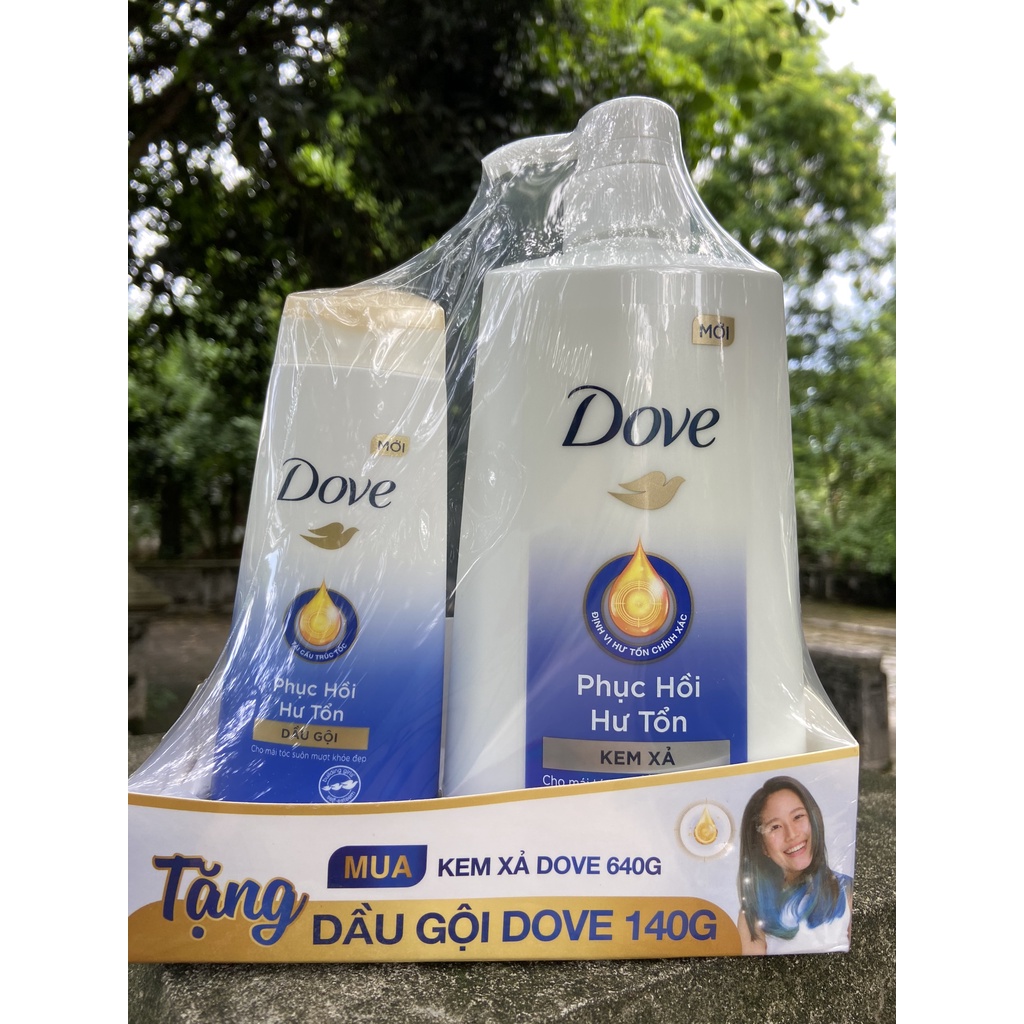 KEM XẢ DOVE PHỤC HỒI HƯ TỔN 642ml TẶNG gội 140g