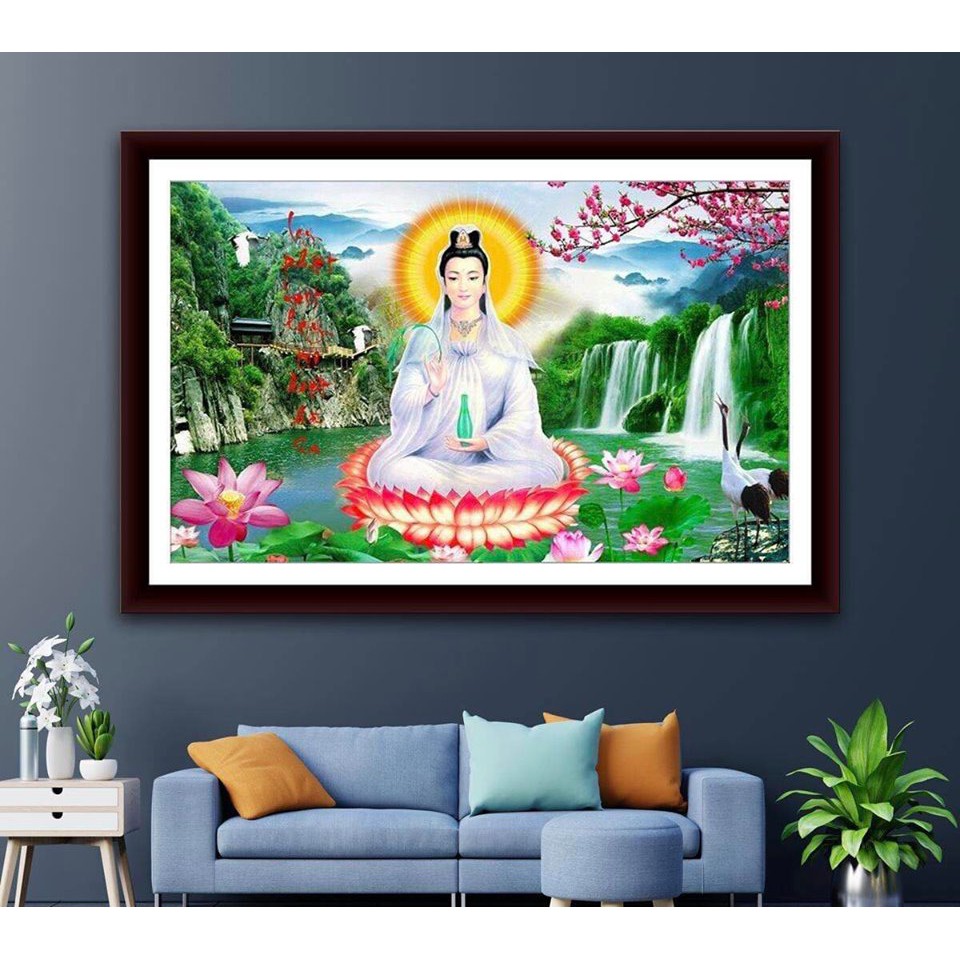 Tranh đính đá Quan Thế ÂM Bồ Tát LV357, VS335 - chưa đính đá