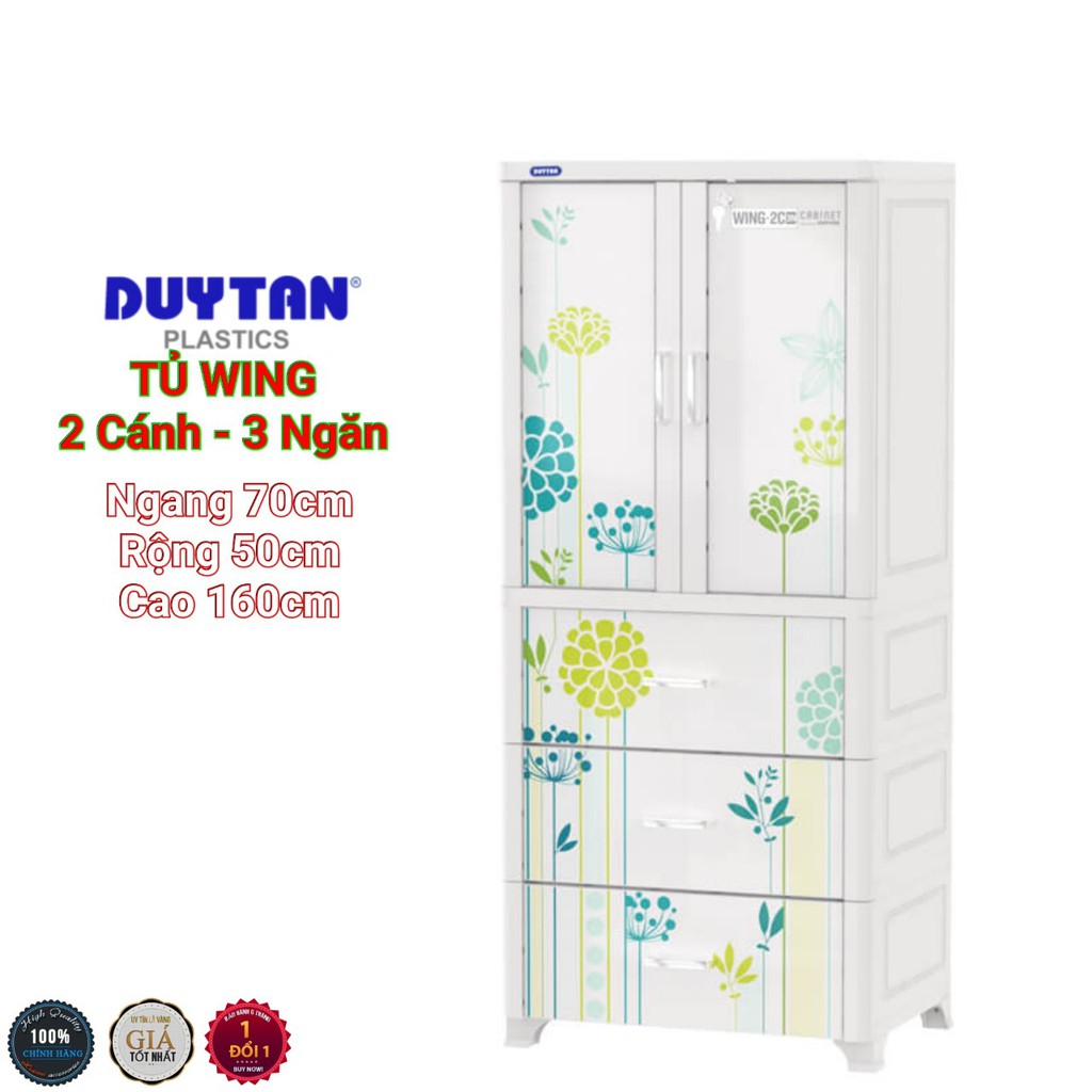 Tủ nhựa duy tân WING 2C-3N - NÂU GIẢ GỖ