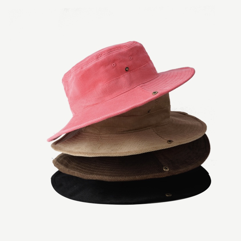 Mũ xô MG Studio bằng nhung kẻ 4 màu tùy chọn