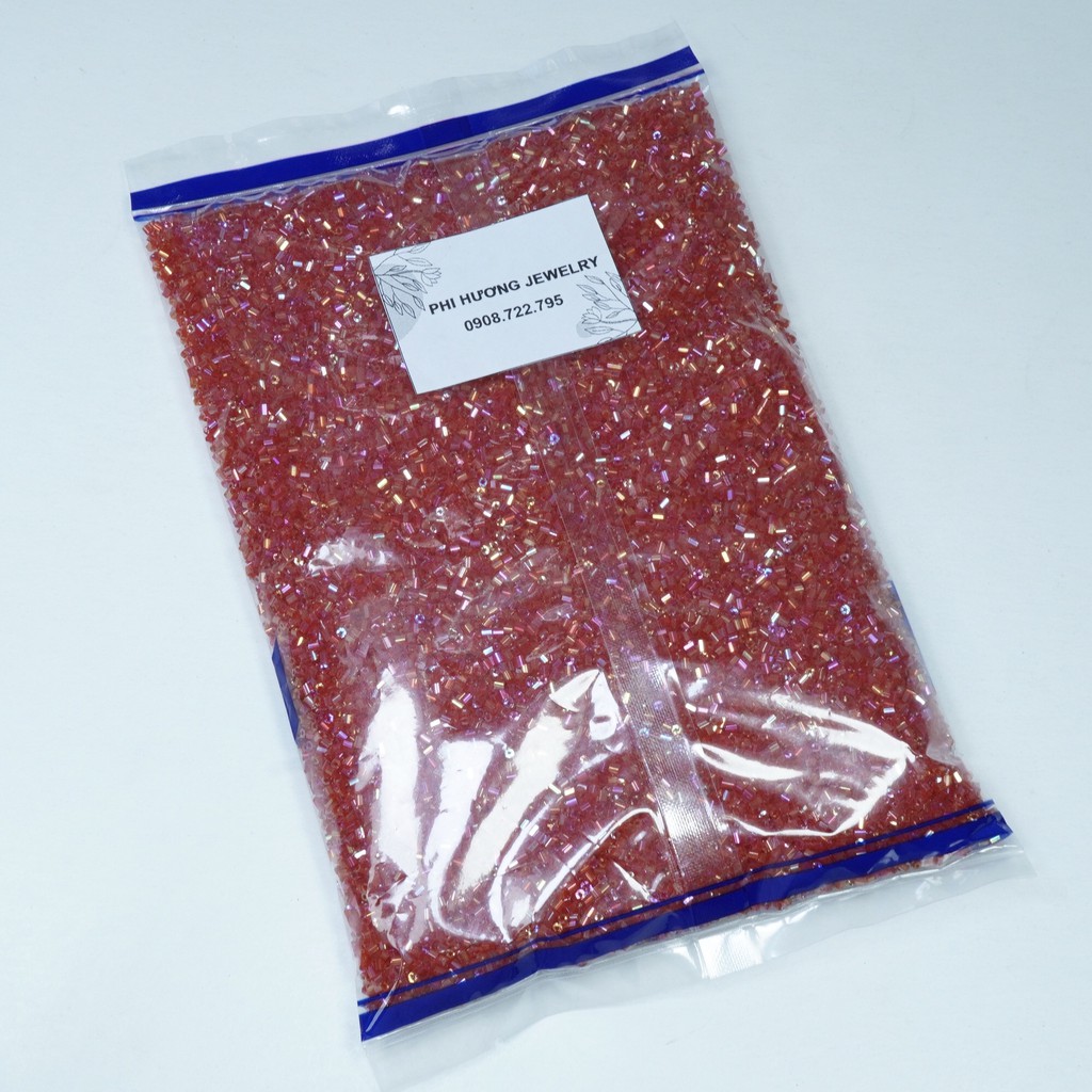 Gói 50gr hạt cườm gãy 2mm, hạt sáng bóng, loại tốt, nguyên liệu đính kết, handmade - link 2
