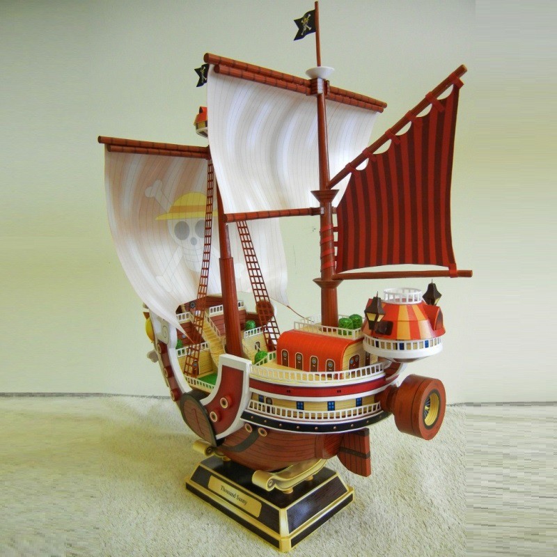 Đồ chơi Cắt dán Giấy 3D Mô hình Thuyền Going Merry và Thousand Sunny nhóm Mũ Rơm