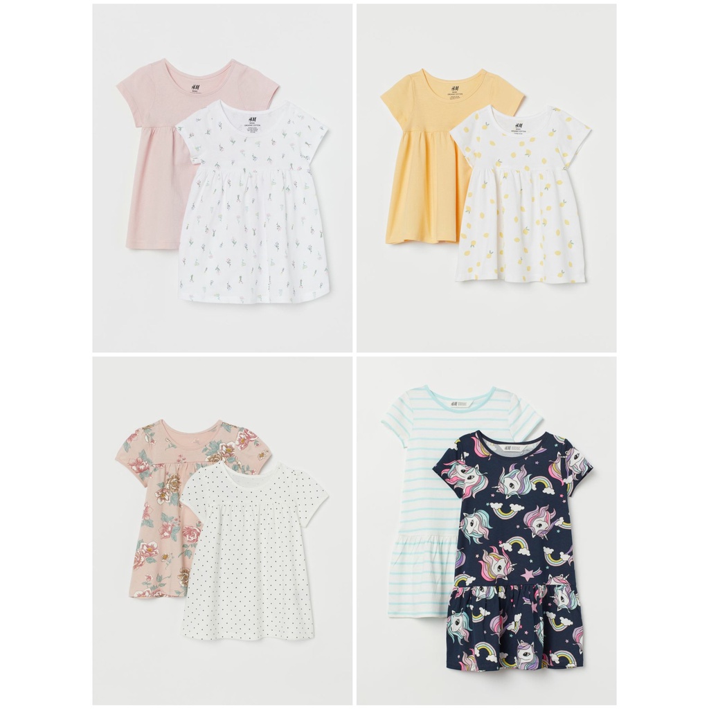 Set 2 váy hồng hoa HM H&M _hàng chính hãng Mỹ