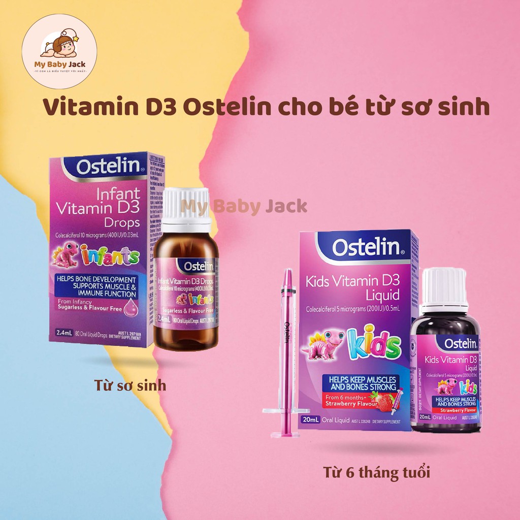 Vitamin D3 Ostelin Liquid/Drops Úc cho bé