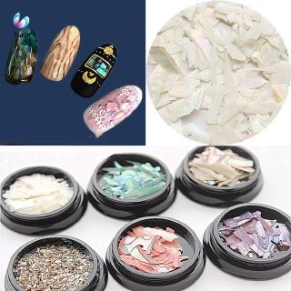 1Box Nail Decorations 3D Shiny Abalone Pearl Shell Slice Flake Nail Art Stones Charms Spangles