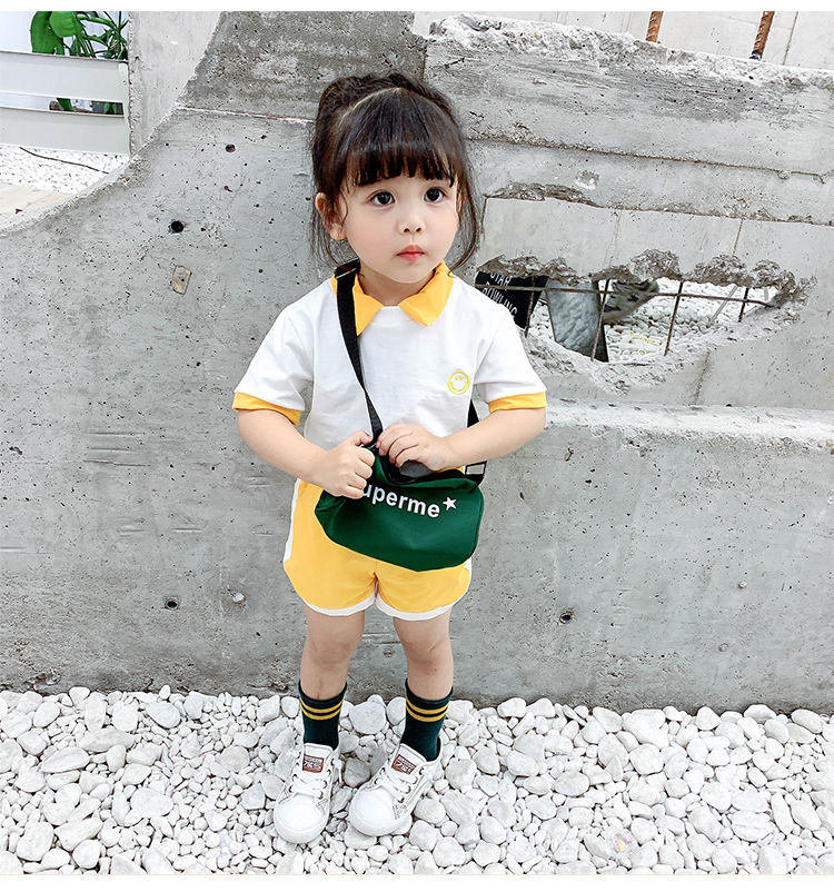 Set Áo Thun Tay Ngắn Phối Quần Short Thời Trang Cho Bé