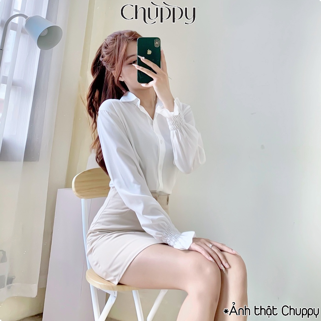 Chân váy chữ A CHUPPY ngắn có quần trong chất liệu kaki dày dặn CV08