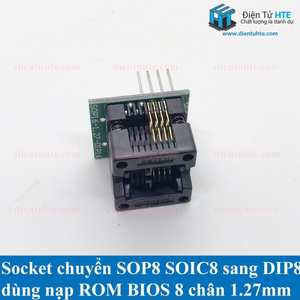 Socket - Đế chuyển SOP8 SOIC8 sang DIP8 nạp rom BIOS pitch 1.27mm 150mil/200mil