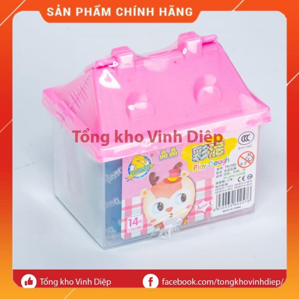 Hộp đất nặn 14 màu hình ngôi nhà cho bé