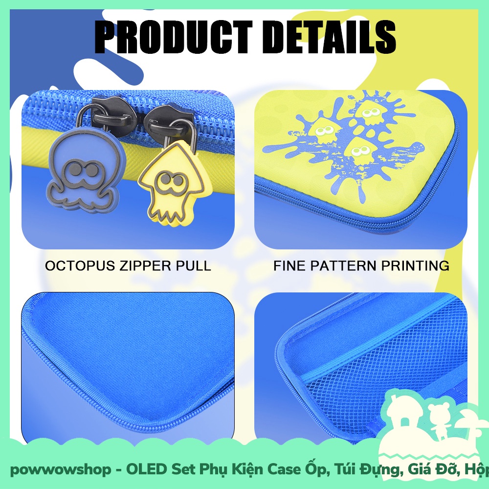 Oled Set Bộ Phụ Kiện Case Ốp, Túi Đựng, Giá Đỡ, Hộp Băng Nintendo Switch Phong Cách Mẫu Splatoon 3