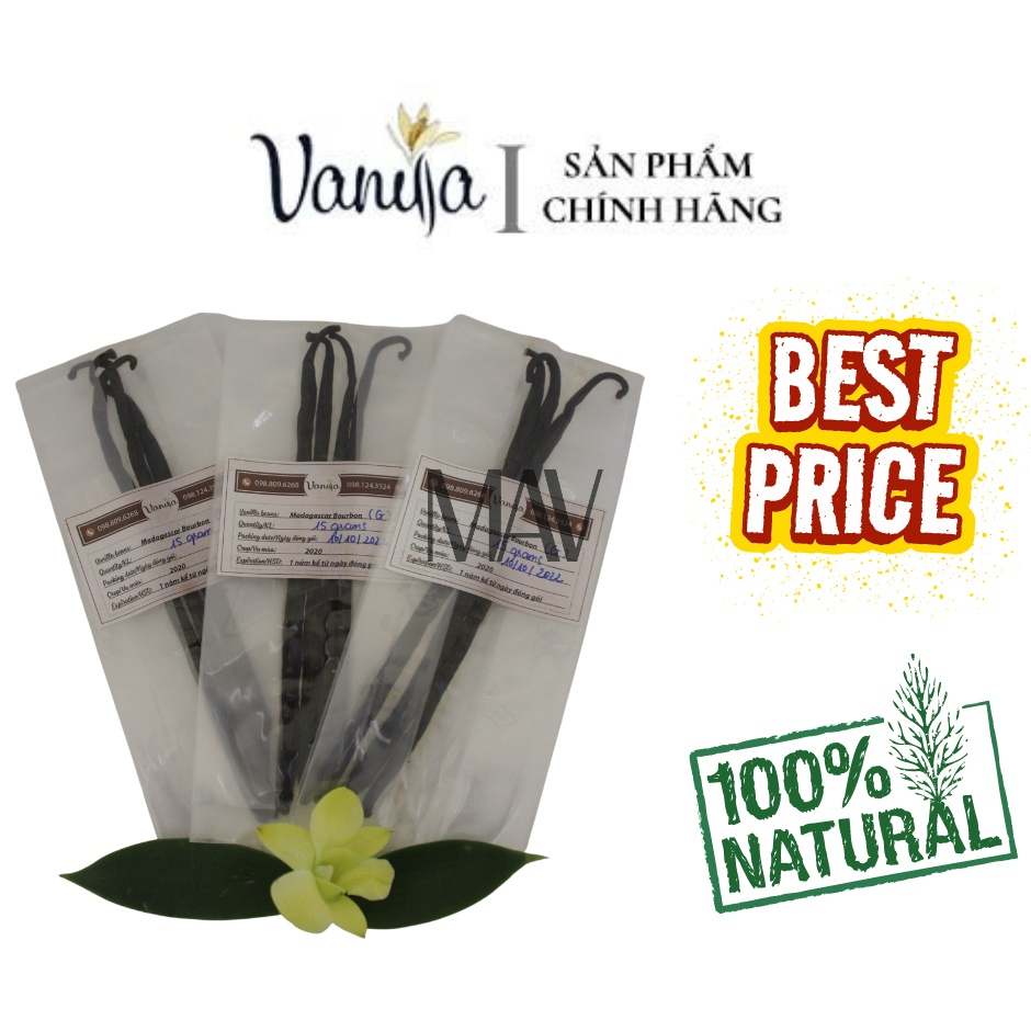 Quả Vanilla Madagascar Bourbon Thượng Hạng (SET 25 GRAMS)