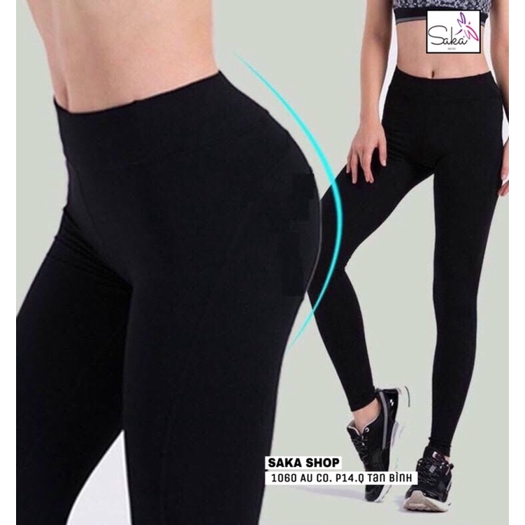 Quần legging nữ người lớn quần dài có 2 túi vải dày dặn