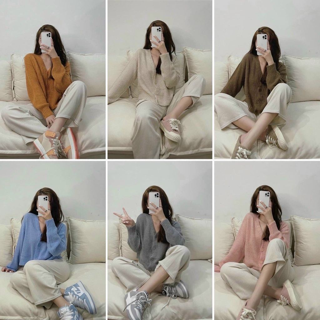 Áo Khoác len Cardigan gạo Dài Tay Dễ Thương Học Sinh/ Áo Len Dài Tay vintagevn | BigBuy360 - bigbuy360.vn