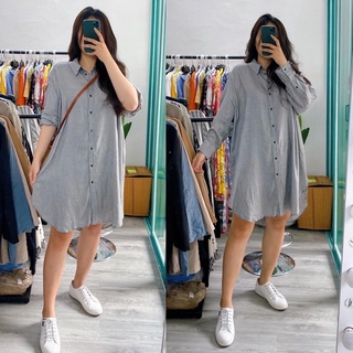 Đầm sơ mi za** form rộng