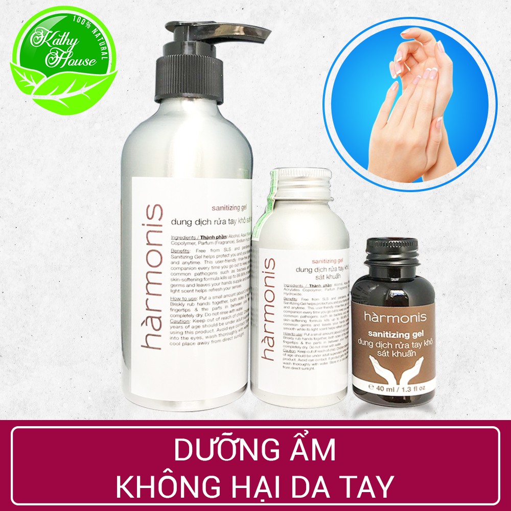 Nước rửa tay khô hàrmonis Hand Sanitizing Gel, diệt khuẩn 99.9%, không gây khô da, không chứa Paraben, SLS | BigBuy360 - bigbuy360.vn