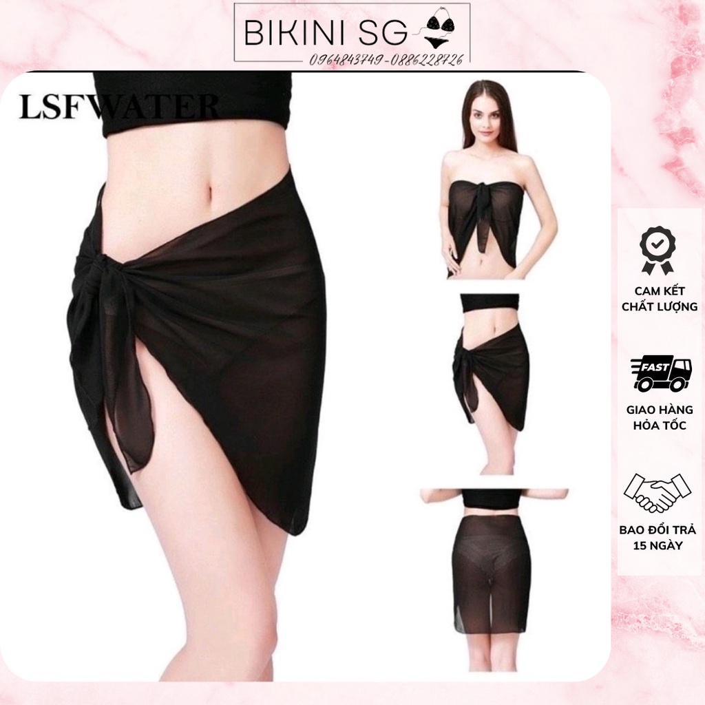 Áo choàng dài bikini khăn quây đa năng đi biển xinh xắn