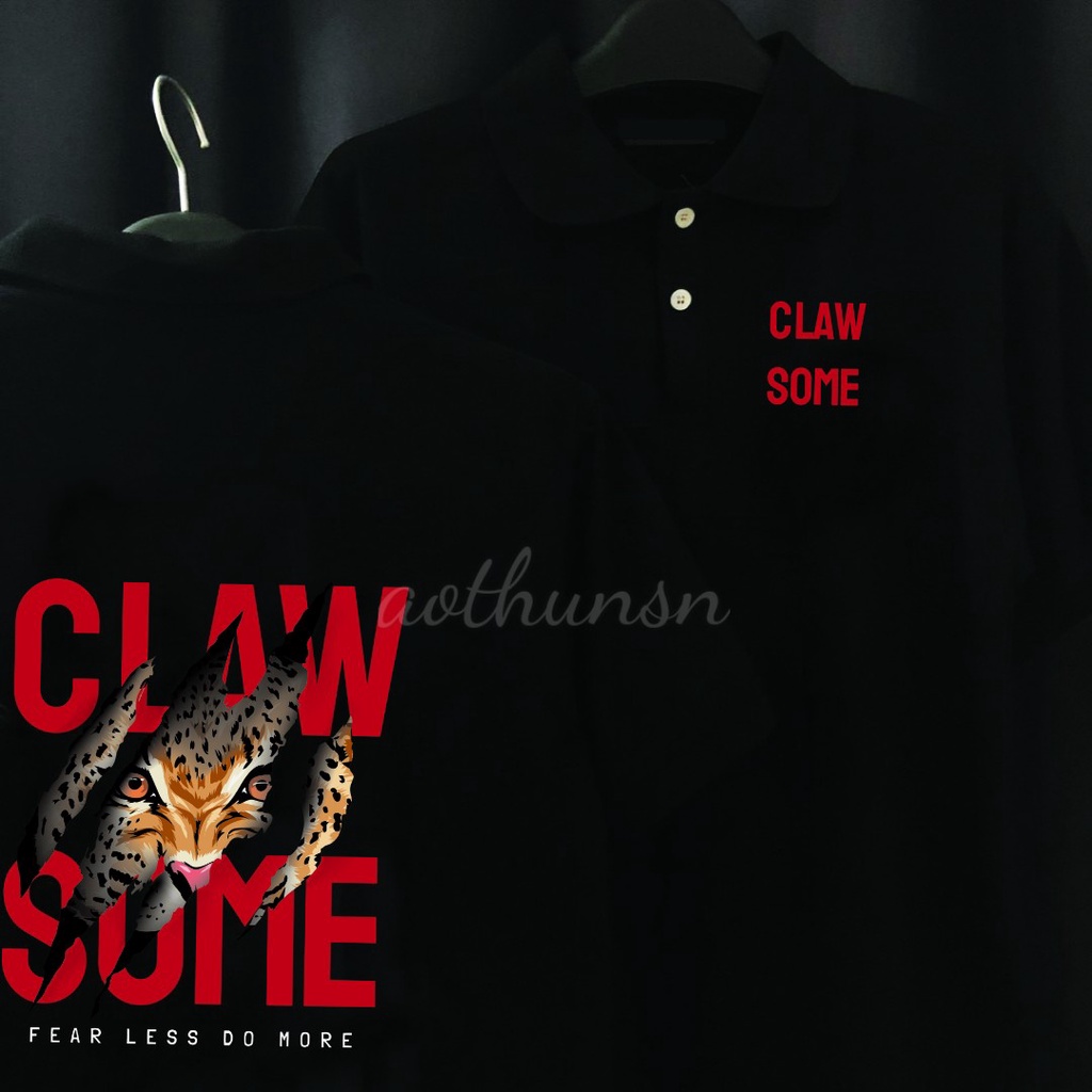 (aothunsn) Áo thun cổ trụ cổ bâu polo CỌP CLAW (vải da cá)