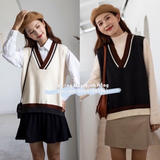 Áo len gile nữ vạt xẻ hàng quảng châu len mịn loại 1