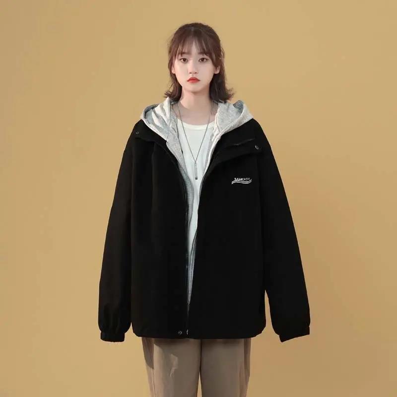 Áo khoác nam bomber  ❇Áo Khoác Nam Giả Hai Lớp Có Nón Thời Trang Hàn Quốc