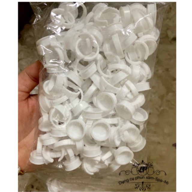 Nhẫn nhựa đựng mực(1 gói/~100c) phun xăm