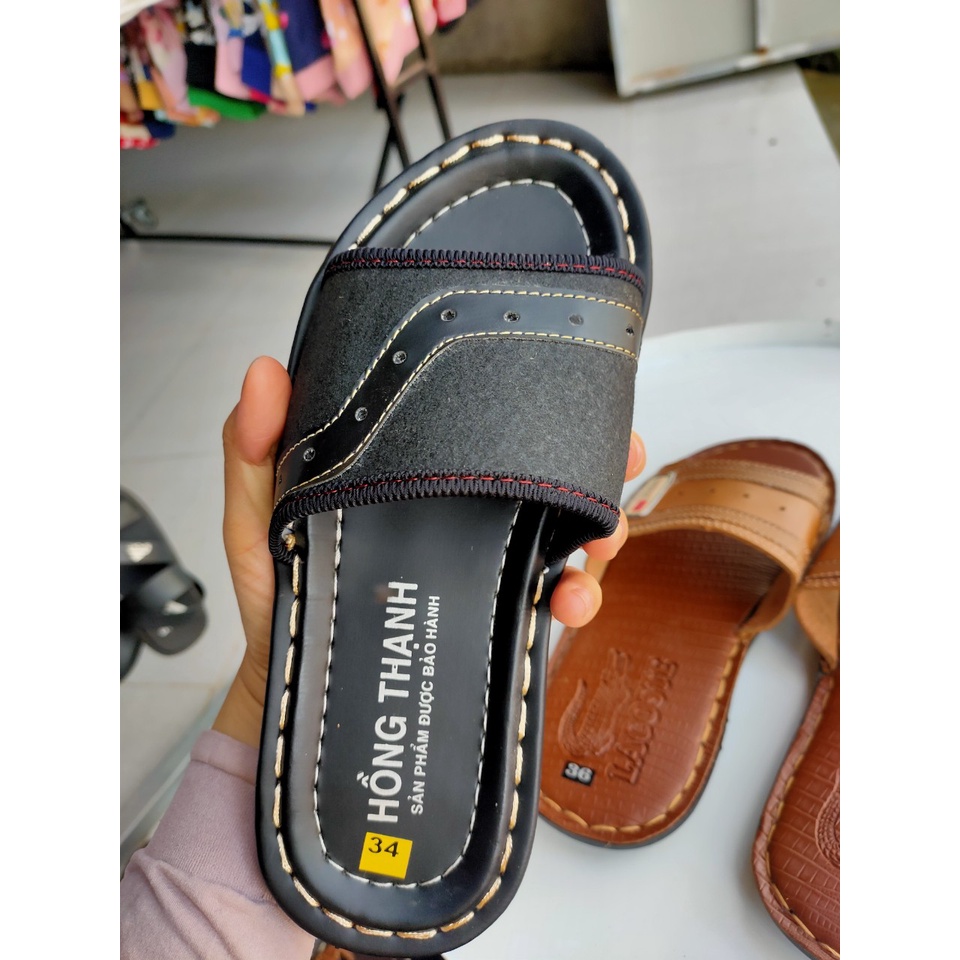 (XẢ KHO)Dép Quai Ngang Da Nam Cao Cấp Mẫu Mới Siêu Đẹp Hồng Thạnh