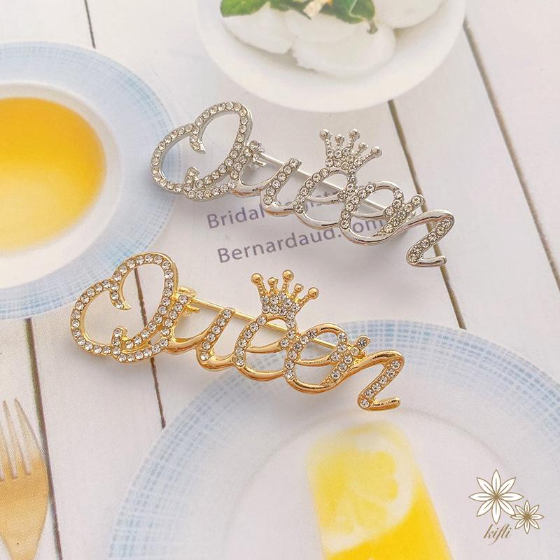 【kifli】Ghim Cài Áo Hình Vương Miện Và Chữ Queen Đính Đá Thời Trang Cho Nữ