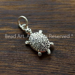 Charm Treo Hình Con Rùa Bạc 925 Phong Cách Bạc Thái 18x10x3mm, Charm Làm Vòng Tay, Trang Sức, Yoga, Charm Phong Thuỷ S50