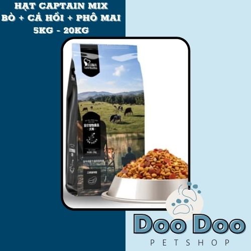 Hạt CAPTAIN nội địa Trung mix bò, phô mai và cá hồi 5KG