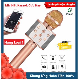 Mic Hát Karaoke Bluetooth Không Dây WS858 Phiển Bản Nâng Cấp 2020 Kiêm Micro Hát Âm vang, Ấm